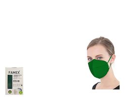 Famex Mask FFP2 NR Μάσκα Προστασίας Προσώπου Πράσινη, Συσκευασία με 10τμχ