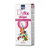 Intermed D3 Fix Drops 200IU Συμπλήρωμα Βιταμίνης D3 σε σταγόνες, με γεύση φράουλας, 30ml